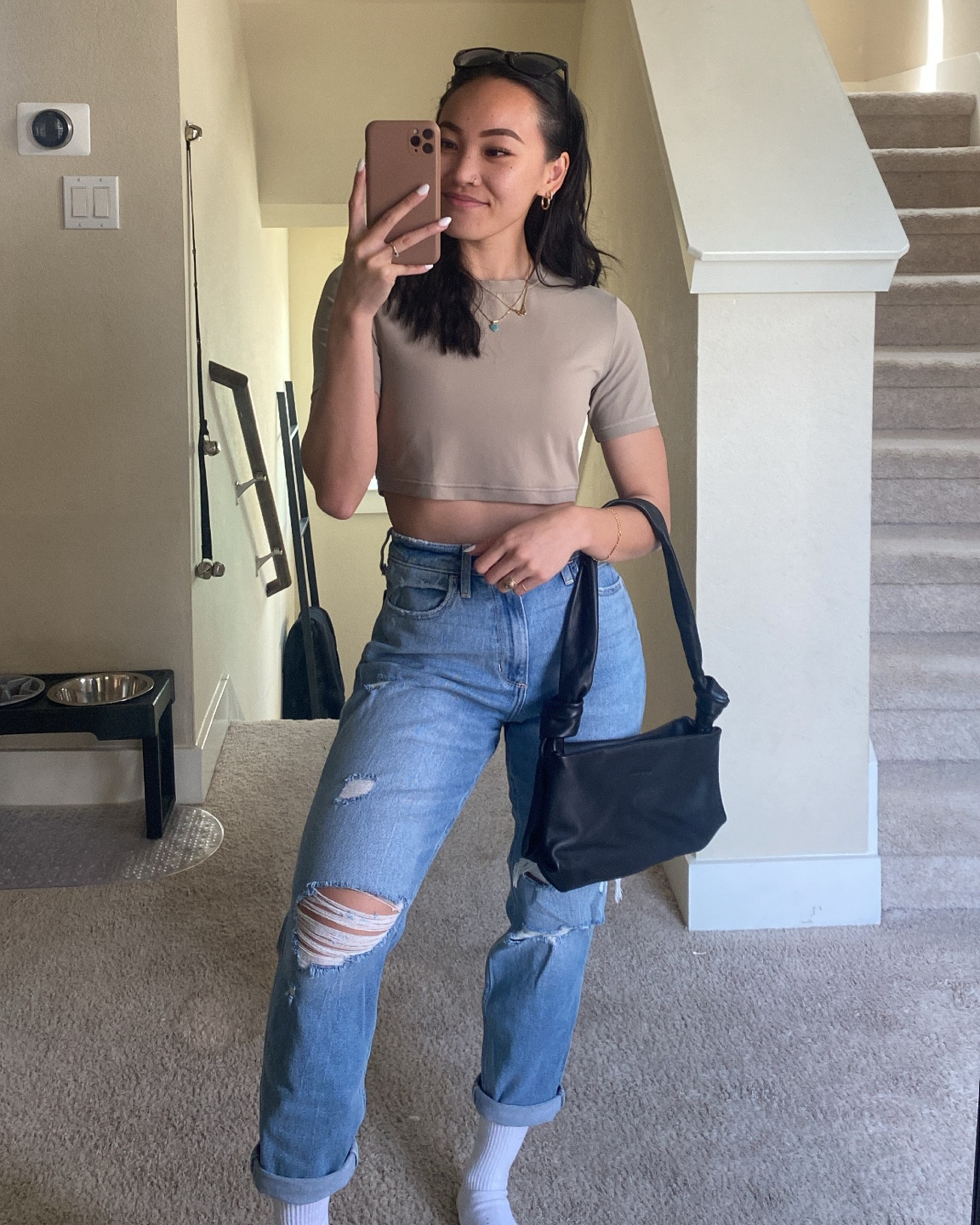 my go to brunch fit - a cropped tee and some jeans hehe 