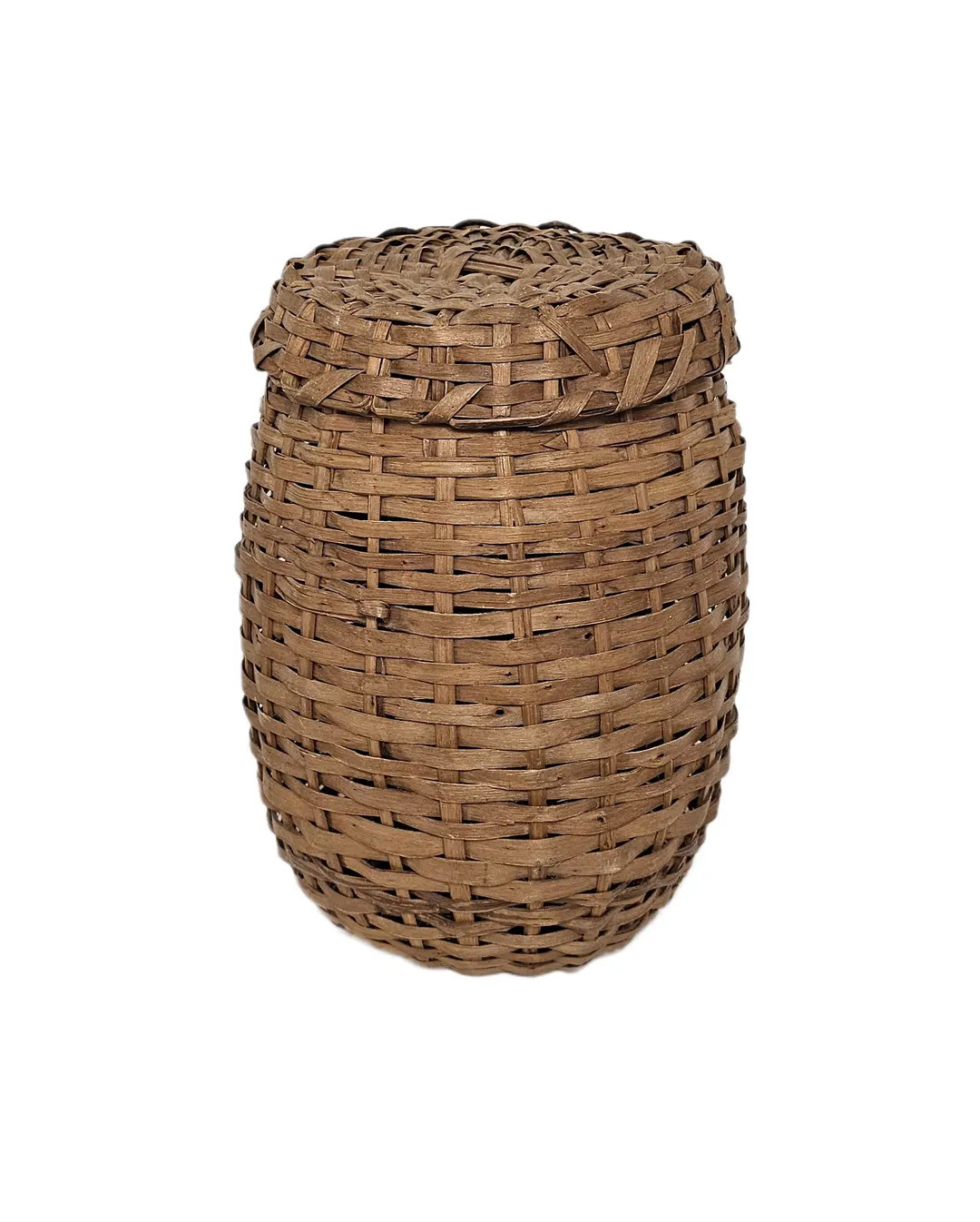 Vintage Woven Splint Basket With Lid | Etsy (US)