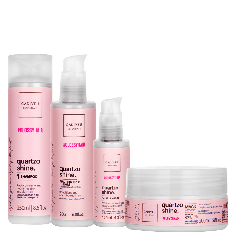 Kit Cadiveu Essentials Quartzo Shine by Boca Rosa Hair Tratamento (4 Produtos) | Beautybox (BR)