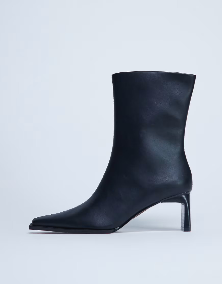 Topshop Nadie chisel toe ankle boot in black | ASOS (Global)