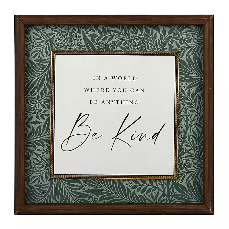Green Botanical Be Kind Wall Plaque | Kirklands Home | Kirklands