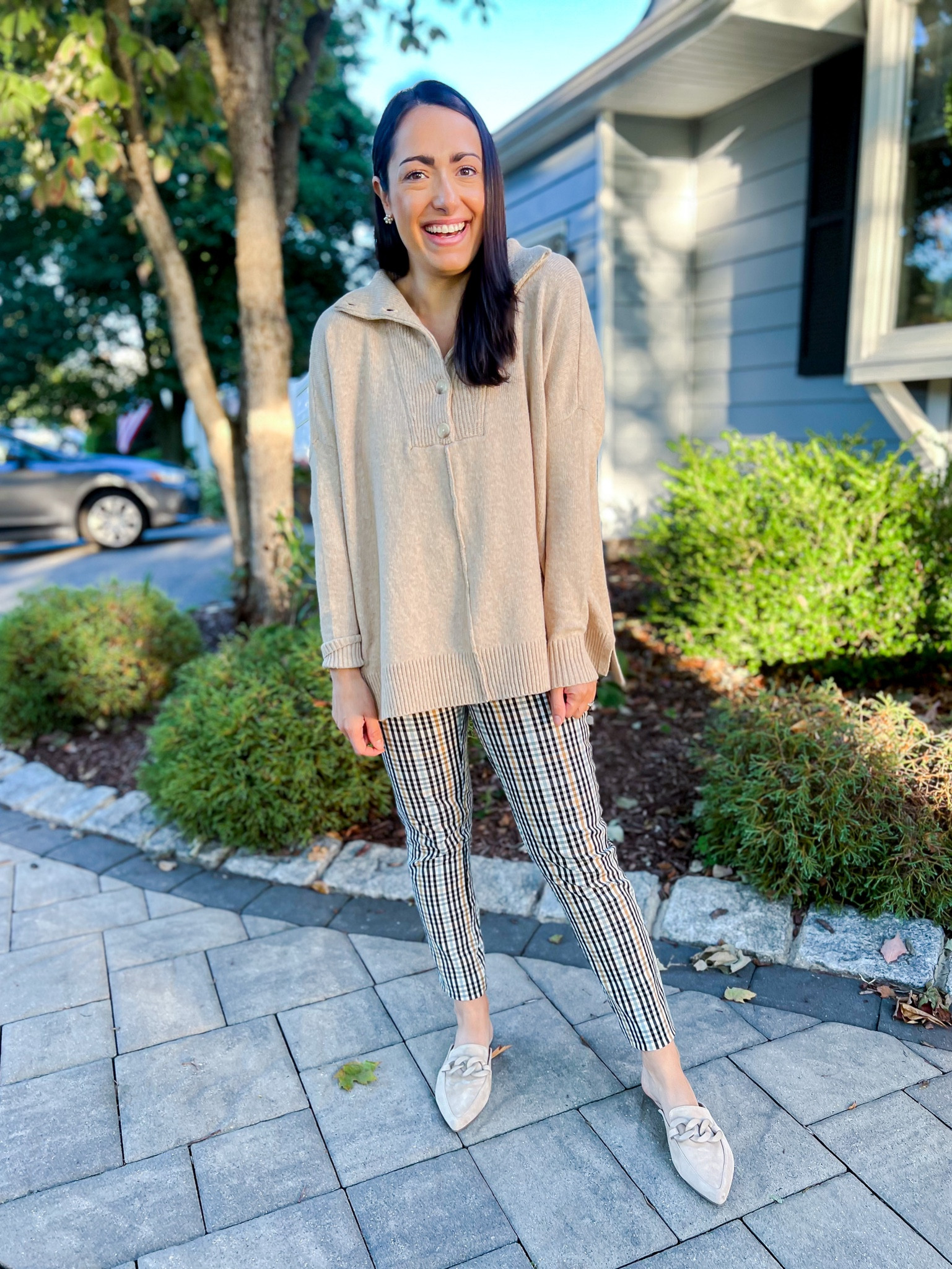 Sweater: small
Pants: size 4
Mules: size up half 

#LTKstyletip #LTKworkwear #LTKSeasonal