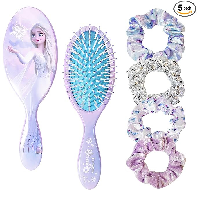 Frozen Princess Elsa Hair Accessory 5 Pcs Set - 1 Regular 9 inch Frozen Hairbrush & 4 Frozen Scru... | Amazon (US)