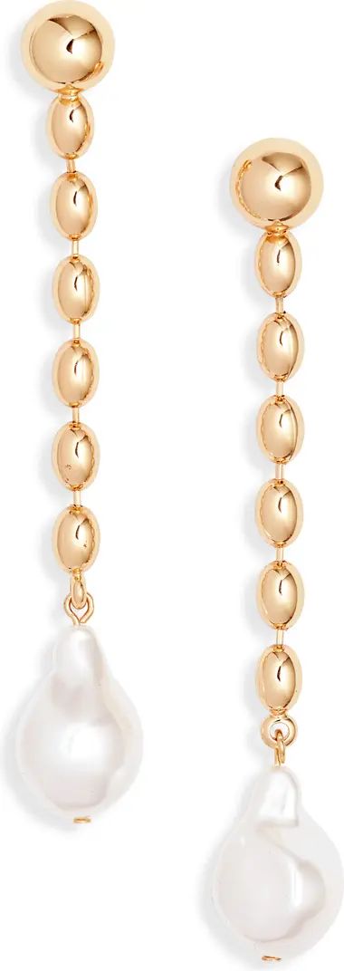 Imitation Pearl Linear Drop Earrings | Nordstrom