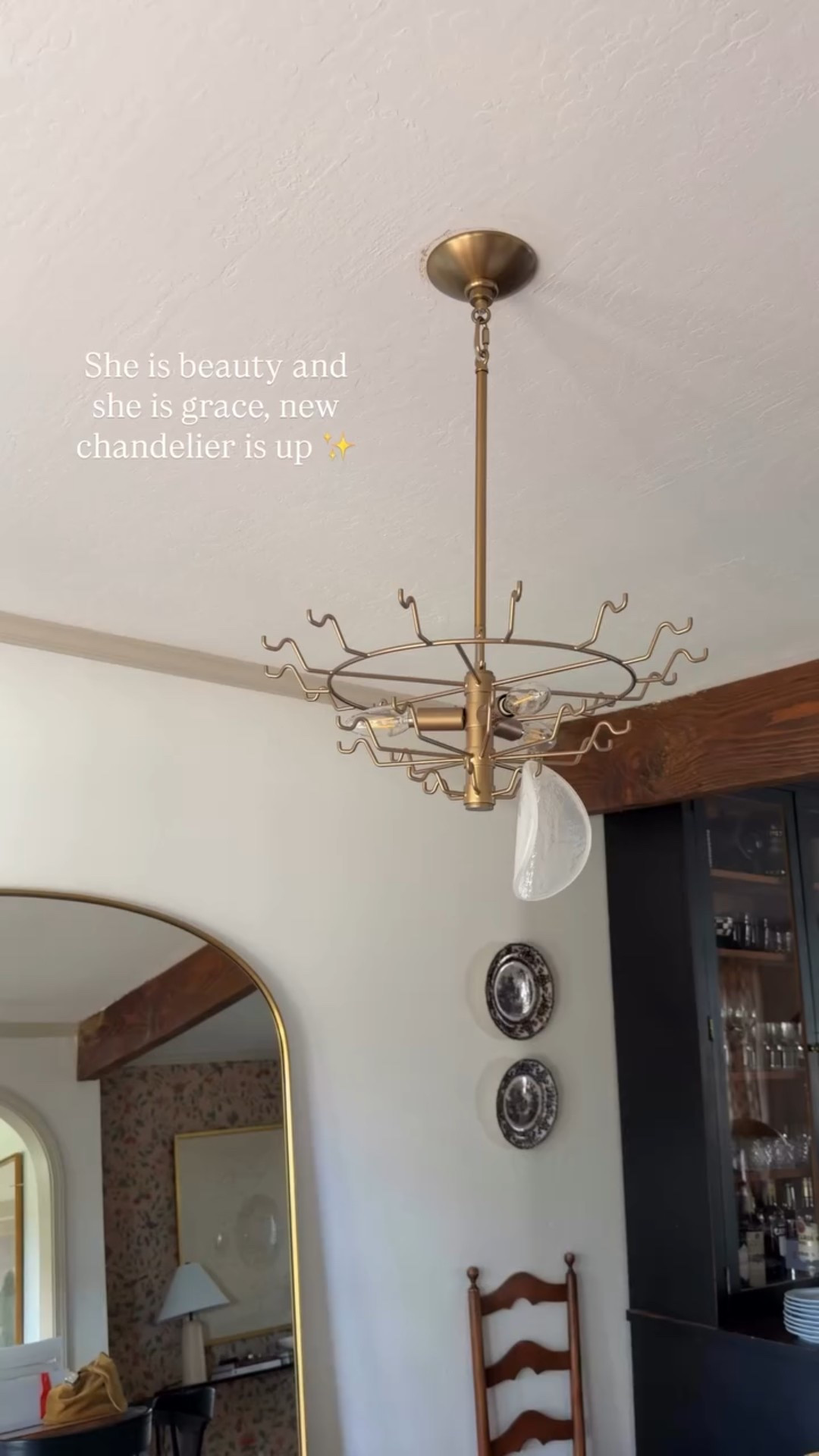 She is beauty and she is grace, new chandelier is up ✨