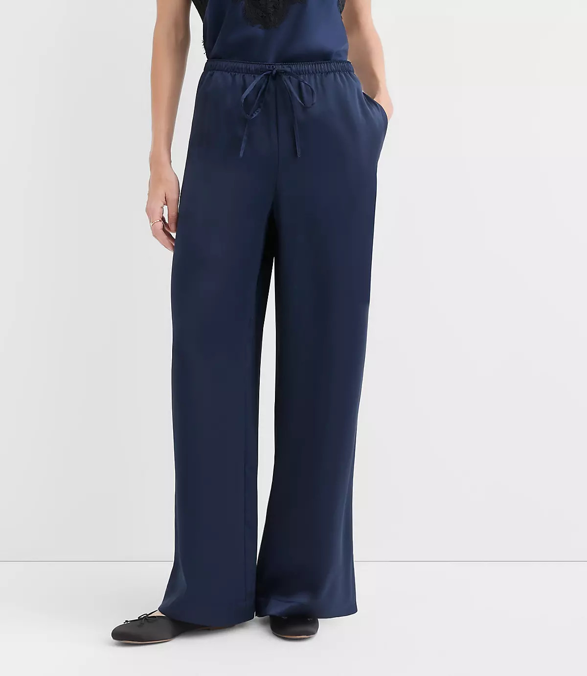 Sawyer Pull On Pants in Satin | LOFT