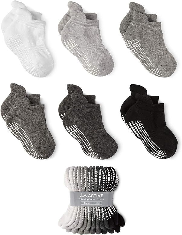 LA Active Grip Ankle Socks - Cozy Warm Socks - Baby Toddler Infant Newborn Kids Boys Girls Non Slip/ | Amazon (US)