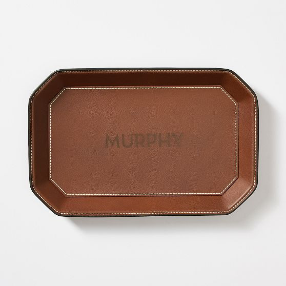 Geo Leather Catchall, Large, Camel | Mark and Graham