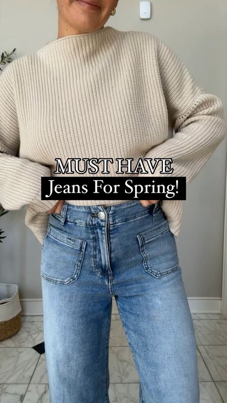 Must have jean for spring! These cropped wide leg jeans are so comfy because they have some stretch to them.  They are high rise and fit true to size.  I am 5’4” and wearing a size 2.

Sweater is from Amazon and runs true to size!



#LTKstyletip #LTKfindsunder50 #LTKover40