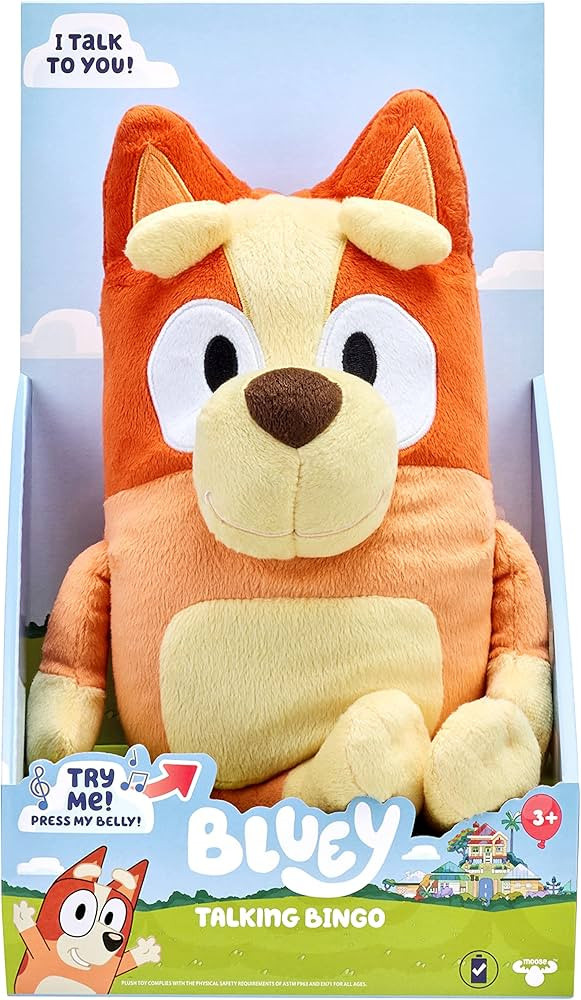 Bluey - 12" Talking Bingo Plush - Interactive - Sing Along with Bingo, 9 Different Phrases, Multi... | Amazon (US)