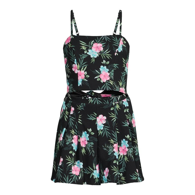 Madden NYC Juniors’ Printed Cutout Romper | Walmart (US)