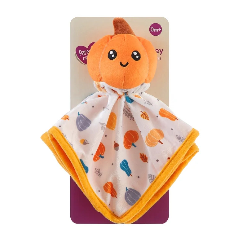 Parent's Choice 12" x 12" Pumpkin Lovey Security Blanket, White | Walmart (US)