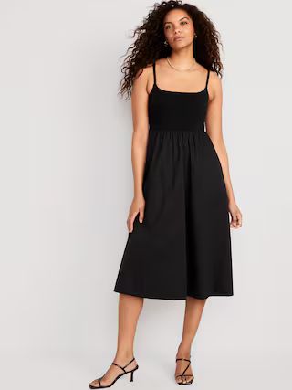 Fit & Flare Combination Midi Cami Dress for Women | Old Navy (US)