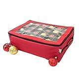 Northlight 2-Tray Christmas Storage Bag-Holds up to 48 Ornaments, 6", Red | Amazon (US)