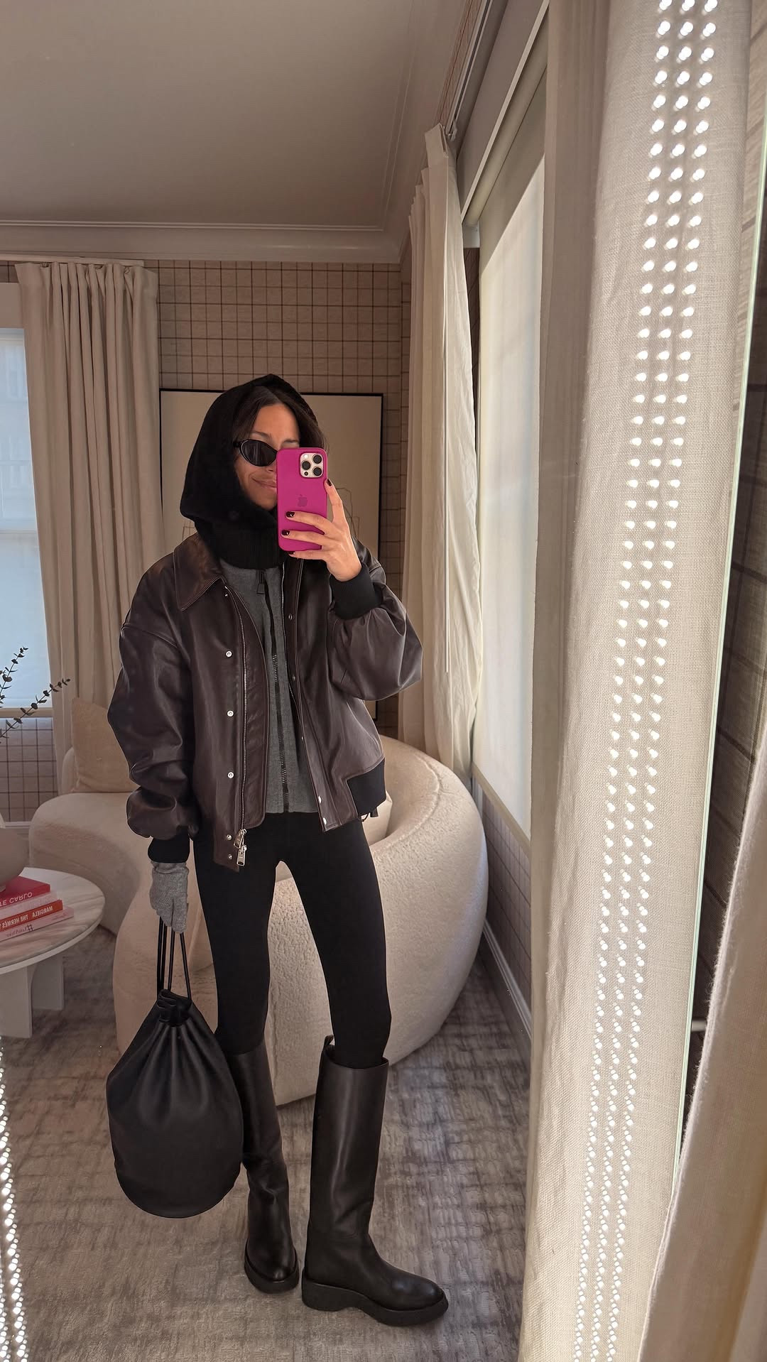 New day, new me, new outfit for pick up 🙃 #MomLife. Boots are The Row and fleece is Miu Miu but linked similar!