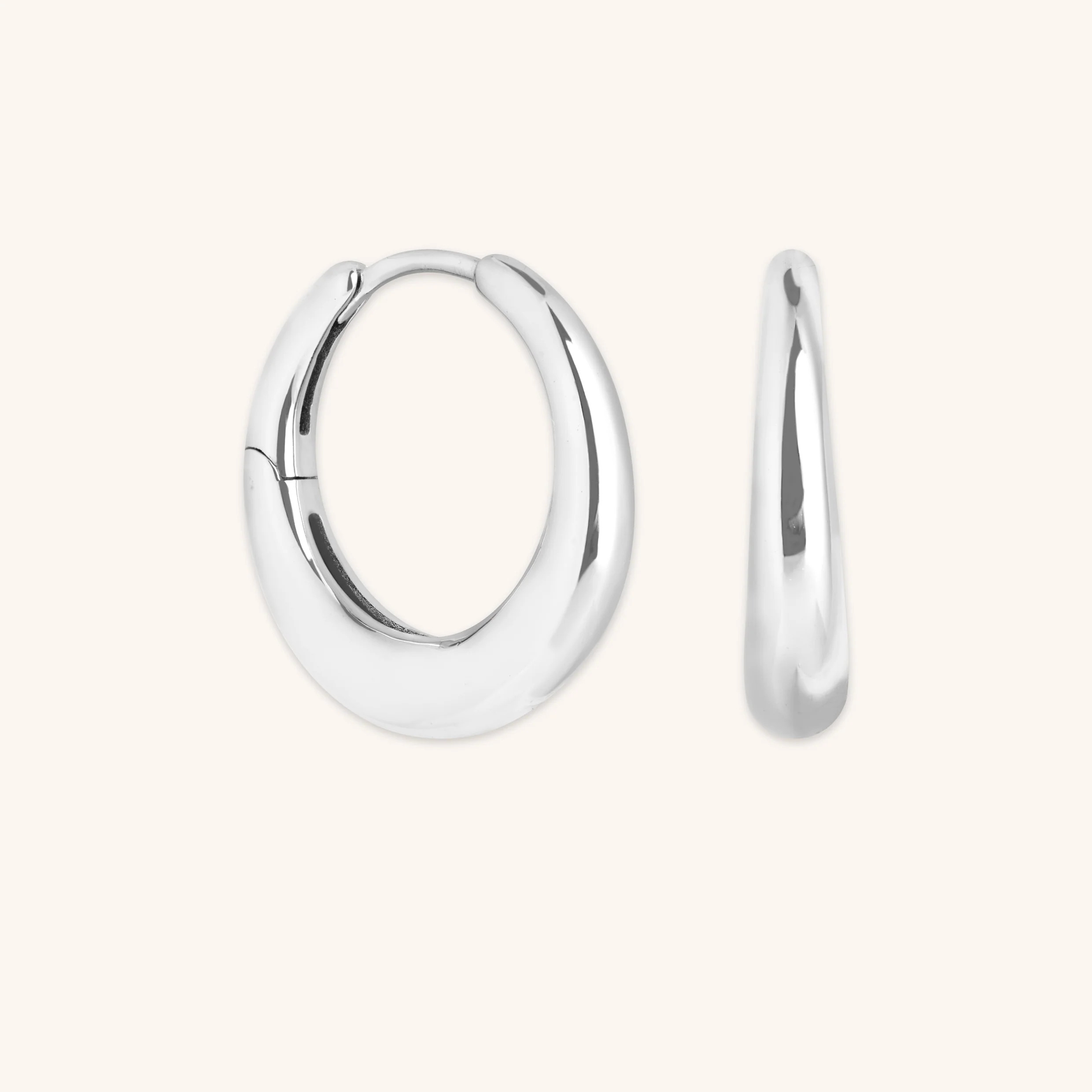 Dome Medium Hoops in Silver | Astrid & Miyu UK
