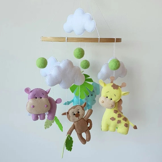 Jungle Mobile Safari Baby Mobiles Baby Animals Mobiles | Etsy | Etsy (US)