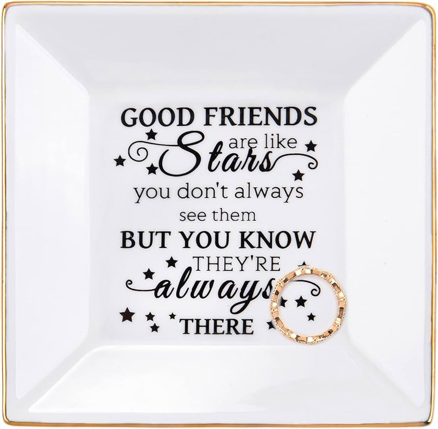 Friend Gifts for Women - Ceramic Ring Trinket Dish Jewelry Tray - Birthday for Her Best Friends F... | Amazon (US)