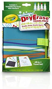Crayola Washable Dry Erase Travel Pack, Whiteboard for Kids, Ages 4, 5, 6, 7 | Amazon (US)