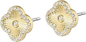 Icon Clover Stud Earrings - 14kt Gold Plated Earrings for Women, Wear Alone or in a Stack, Great ... | Amazon (US)