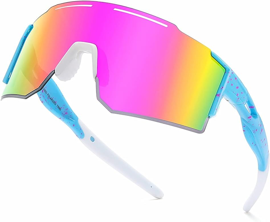 YUNBLL&KO Sports Sunglasses for Men Women, Pit-Viper Style Polarized UV400, Cycling Glasses for Base | Amazon (US)