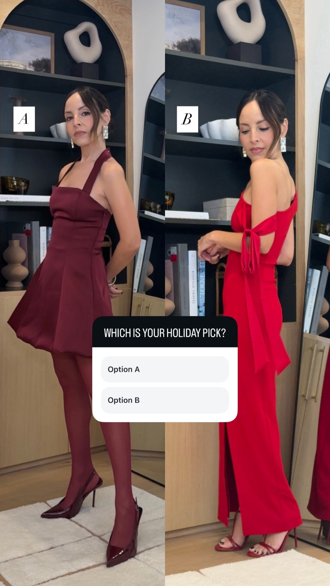 Help me decide which one to pick! Both linked here 
@dynamiteclothing
#dynamitestyle 
#ad

#LTKSeasonal #LTKHoliday