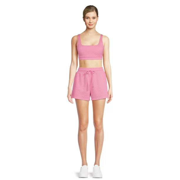 No Boundaries Juniors Quilted Crop Top and Shorts Set, 2-Piece | Walmart (US)