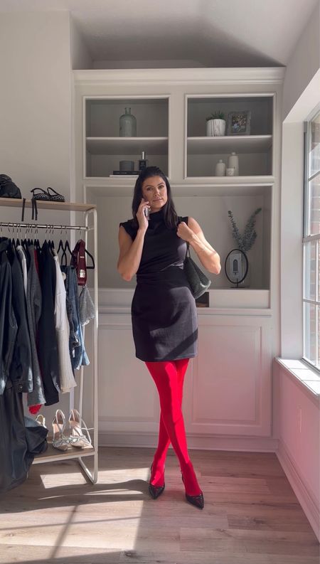 Holiday party outfit Inspo 
Dress is H&M- linking similar 
Shoes are vintage- also linked similar 
Red tights, purse and bow are amazon

#LTKSeasonal #LTKstyletip #LTKHoliday