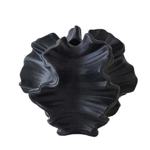 Modern Art Ceramic Coral Flower Vase - Home & Office Decoration Sculpture - Bohemian Coffee Table & Bookshelf Decor (Black) | Amazon (US)