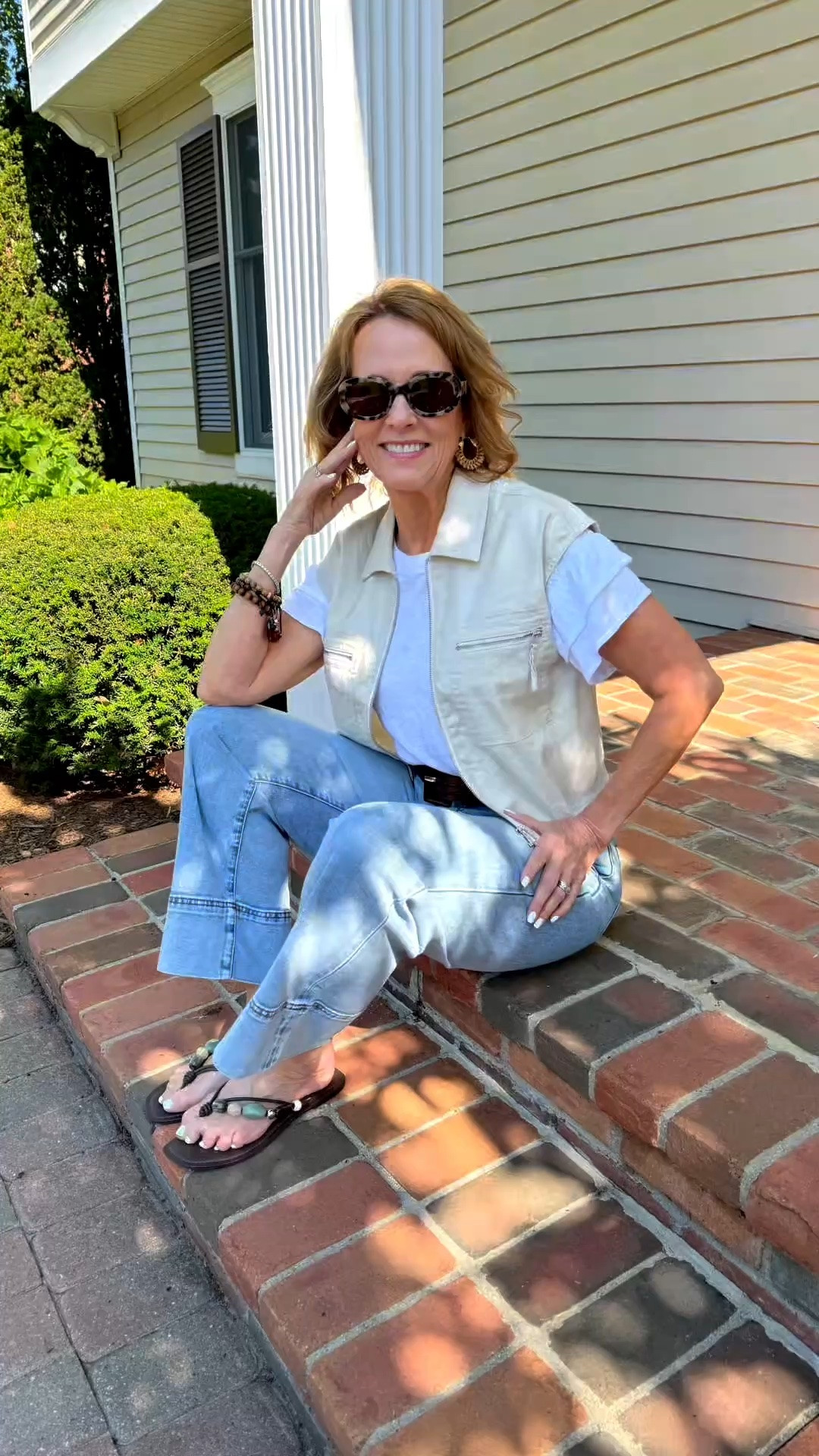 Loving these jeans from Evereve!! The vest looks so good too with a simple white tee!🌞

#LTKootd #LTKOver40 #LTKSeasonal