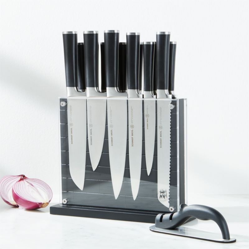 Schmidt Brothers Black Subway 15-Piece Knife Block Set + Reviews | Crate & Barrel | Crate & Barrel
