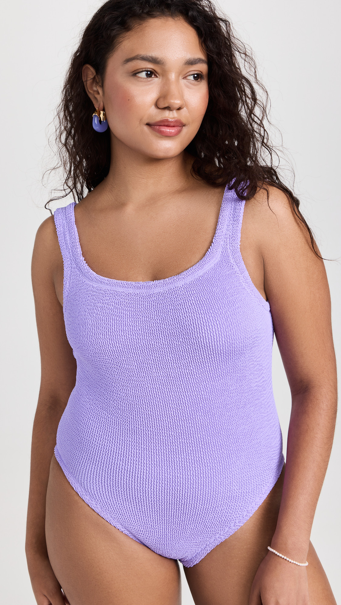 Hunza G Classic Square One Piece Lilac One Size | Shopbop