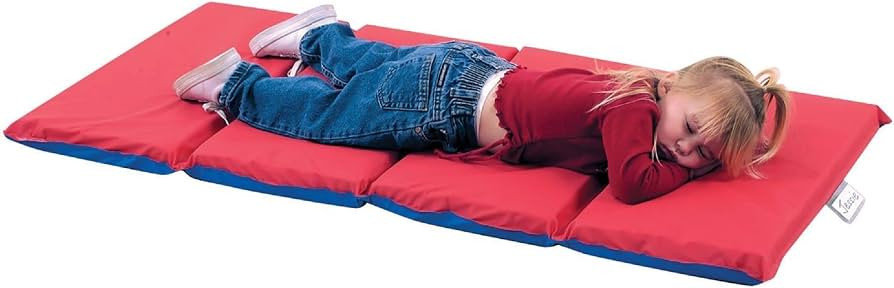 Children's Factory Angels 2" Thick Toddler Nap Mat, Red-Blue, 4 Section Waterproof Sleeping Mat f... | Amazon (US)