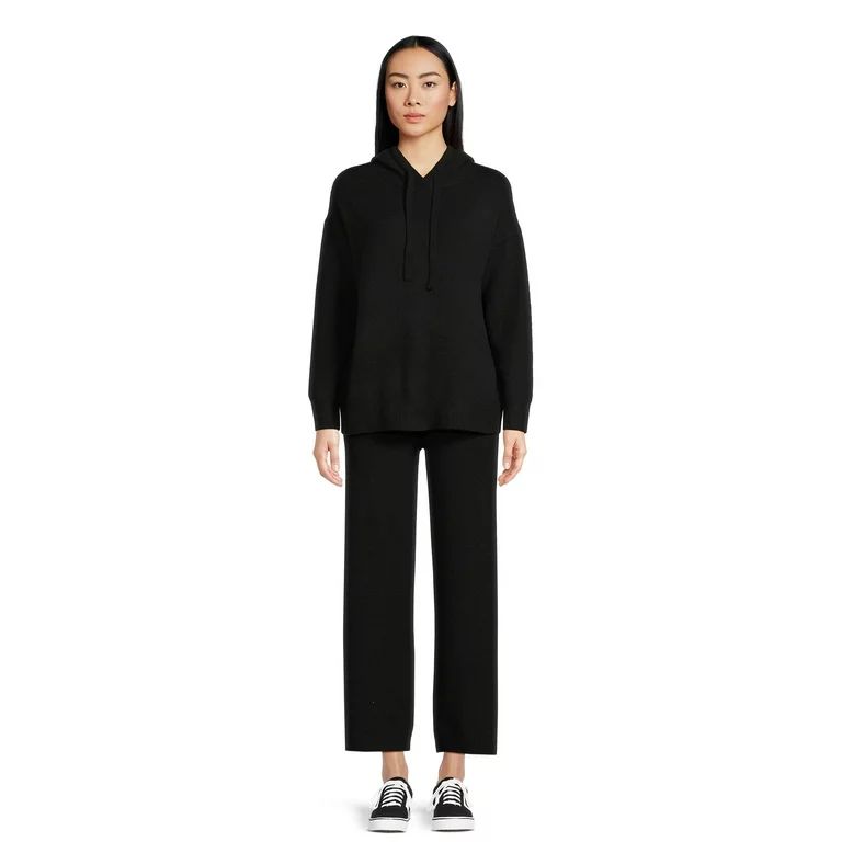 Time and Tru Women's Long Sleeve Hoodie Sweater and Pants Set, 2-Piece, Sizes XS-XXXL | Walmart (US)