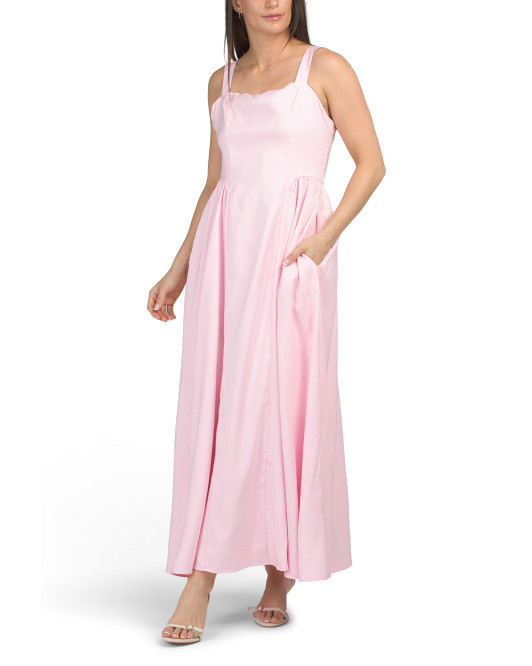 Sleeveless Taffeta Gown With Waist Detail | Sunset Hues | Marshalls | Marshalls