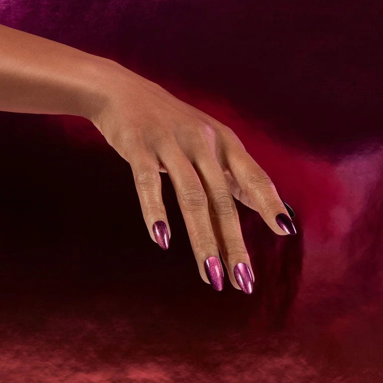 Salon Perfect Magnetic Mirror Effect Press On Nails, Purple Fake Nail Kit , 30 Pieces | Walmart (US)