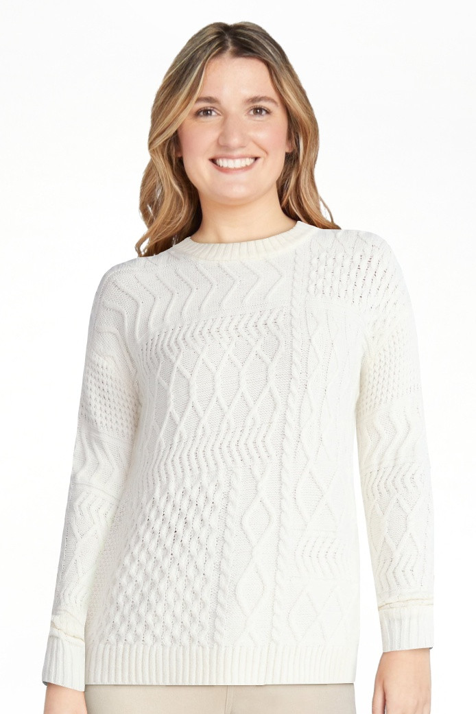 Time and Tru Women’s and Women’s Plus Mixed Stitch Sweater, Midweight, Sizes XS-4X | Walmart (US)