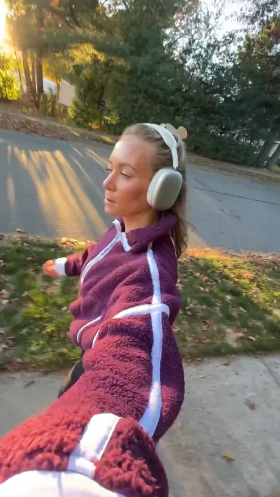 Morning walk ritual in my Free People half zip! Loving the maroon for a fun pop of fall color — but it comes in plenty of other shades too! ✨ 
Jacket: Small
Leggings: Smalll
 

#LTKActive #LTKSeasonal #LTKStyleTip