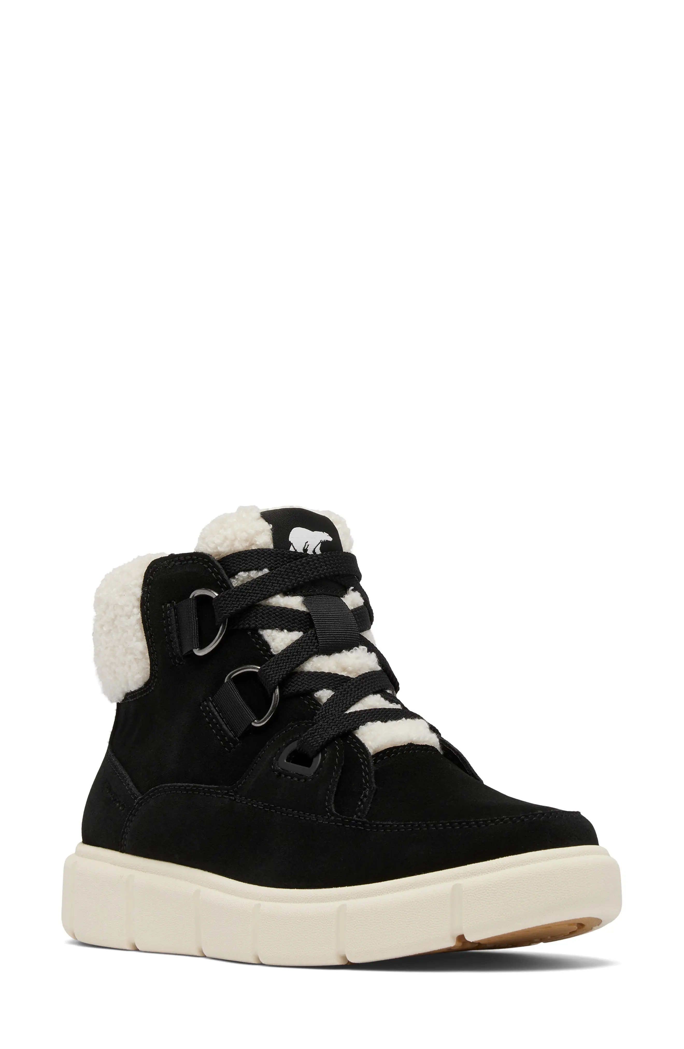SOREL Explorer III Joan NW Waterproof Boot in Black/Sea Salt at Nordstrom Rack, Size 10.5 | Nordstrom Rack