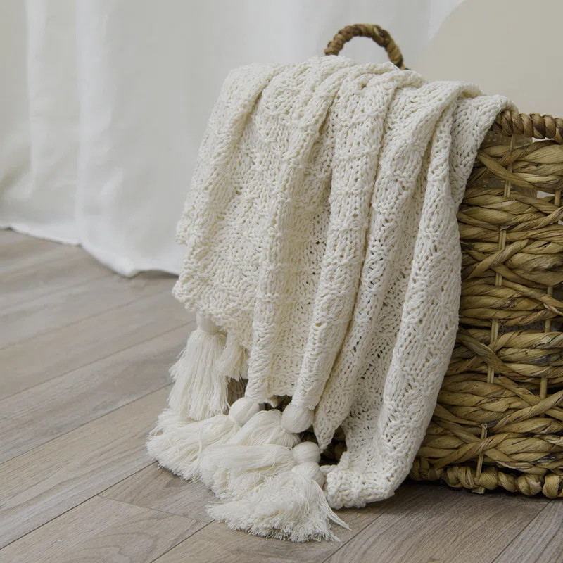 Bellago Knitted Tassel Throw | Wayfair North America
