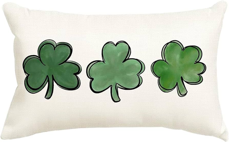 ADFLOOD St. Patricks Day Pillow Covers 12X20 Clovers Decorative Throw Pillows Decoration Holiday ... | Amazon (US)
