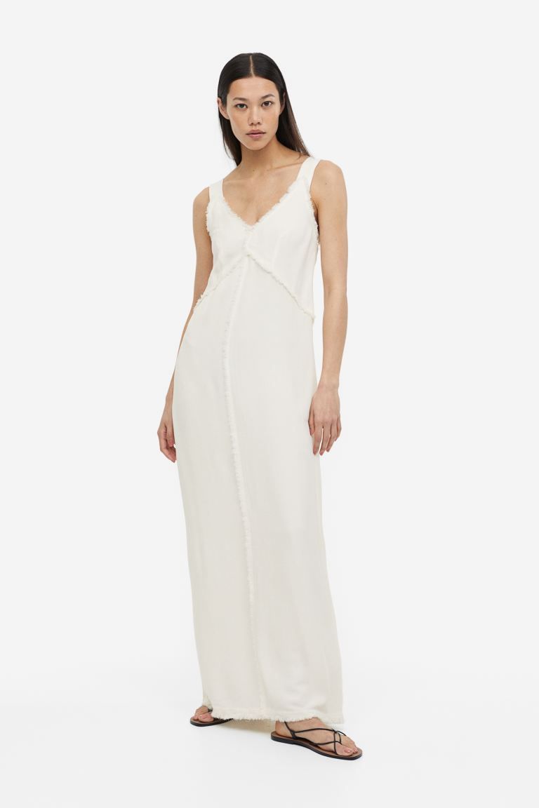 Fringe-trimmed silk-blend dress | H&M (UK, MY, IN, SG, PH, TW, HK)