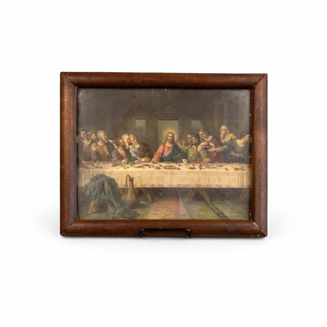 Antique Last Supper Print, Leonardo da Vinci Lithograph, Vintage Wood Frame Christian Art | Etsy (US)