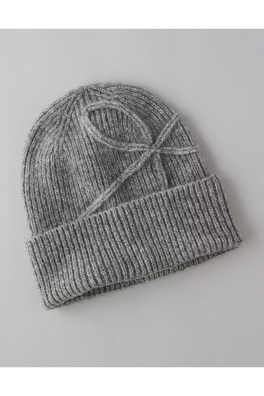 AE Bow Beanie Women's Grey One Size | American Eagle Outfitters (US & CA)