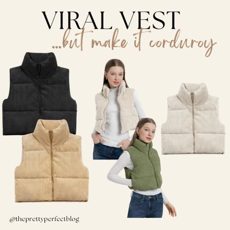 The viral puffer vest but make it corduroy! 

#LTKworkwear #LTKover40 #LTKSeasonal