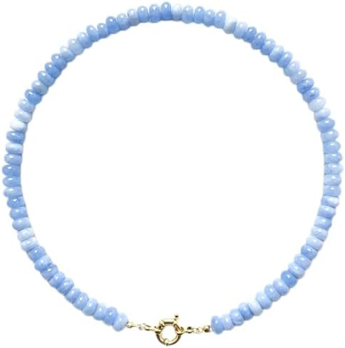 Beaded Necklaces for Women, Colorful Gemstone Bead Boho Choker, Natural Stone Handmade Fashion Su... | Amazon (US)