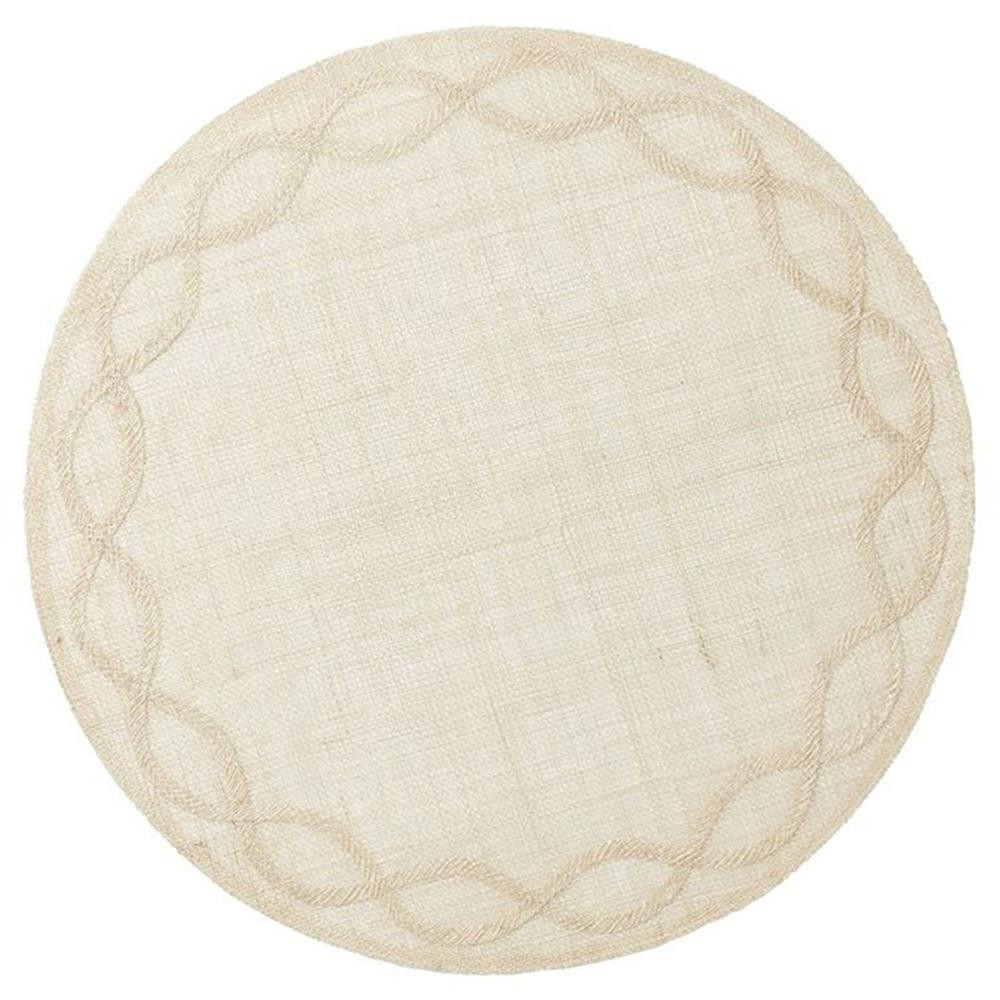 Juliska Tuileries Garden French Country Natural Beige Woven Abaca Placemat | Kathy Kuo Home