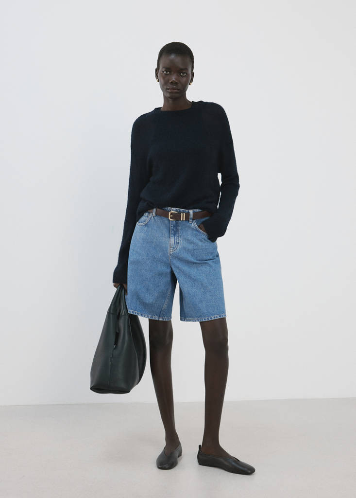 High-waist straight-fit denim shorts medium blue - Woman - 4 - MANGO | Mango (US/MX/AU)