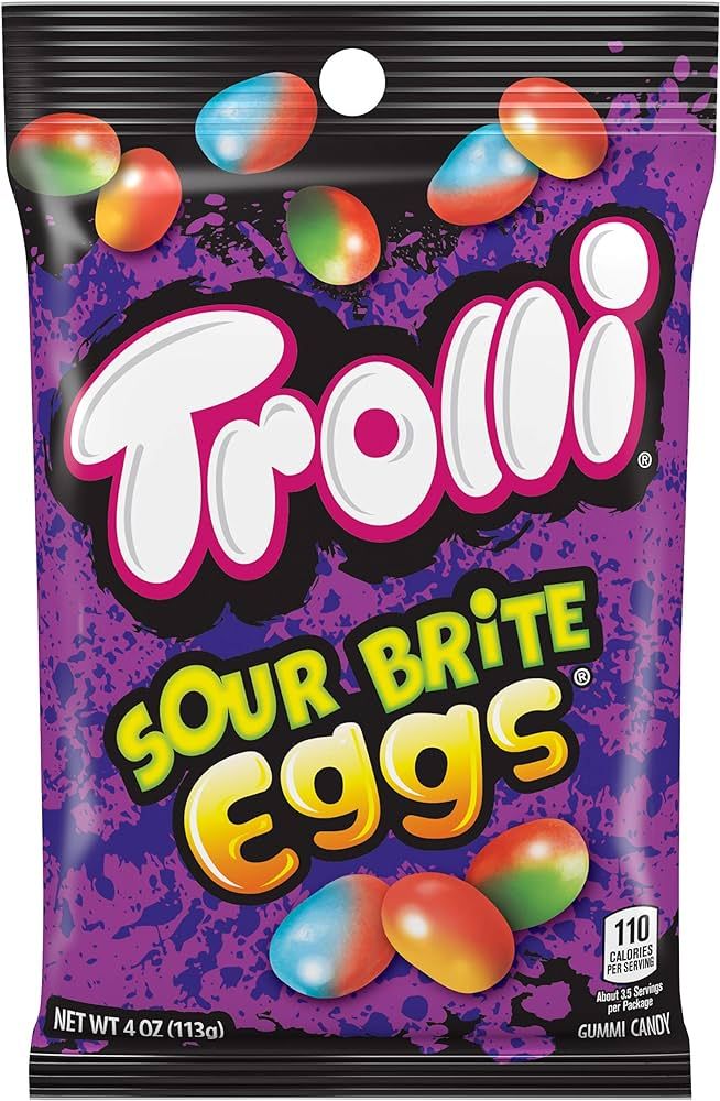 Trolli Sour Brite Eggs, Assorted 4.0 Ounce | Amazon (US)