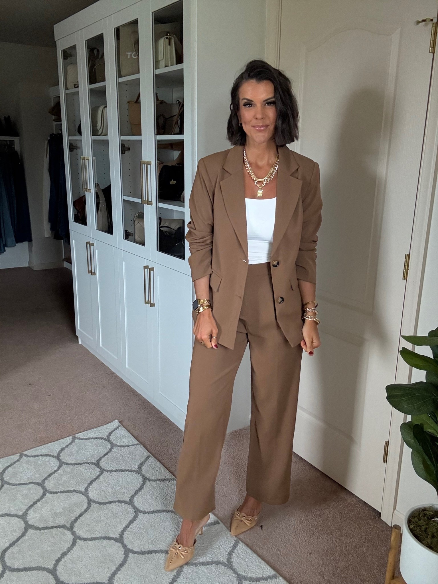 Size small in blazer set and tank